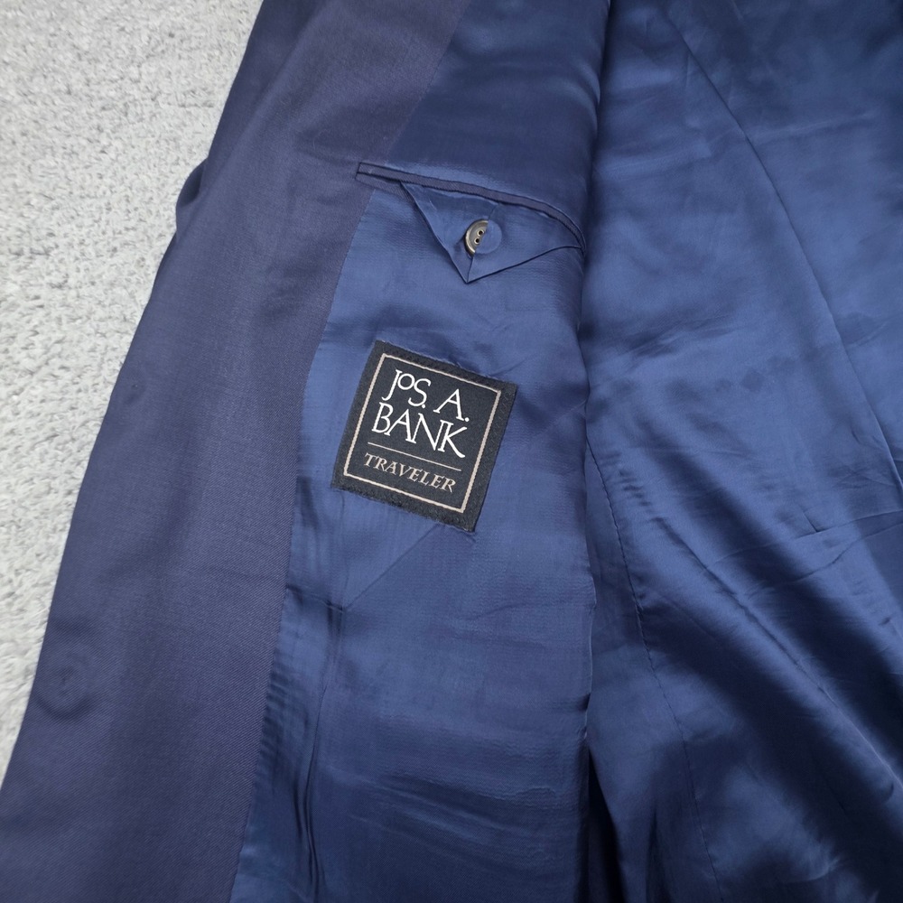 Jos. A. Bank Blazer Mens 46L Navy Blue Gatsby 100% Wool 2-Button Sport Coat - Picture 9 of 16